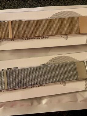 Stainless Steel Mesh Smart Watch Bands- Silver and Gold